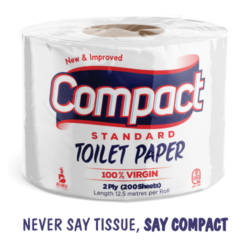 Compact standard toilet paper